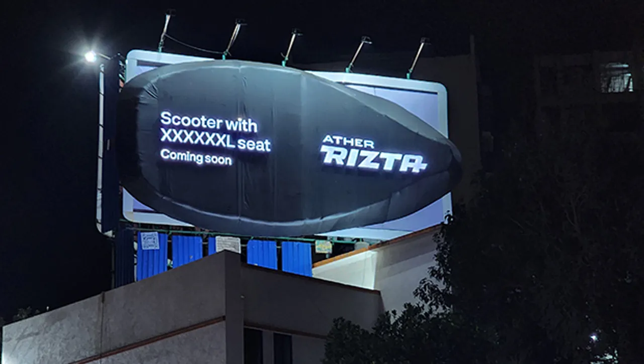 Ather emphasises on large seat of its upcoming Rizta family scooter with OOH