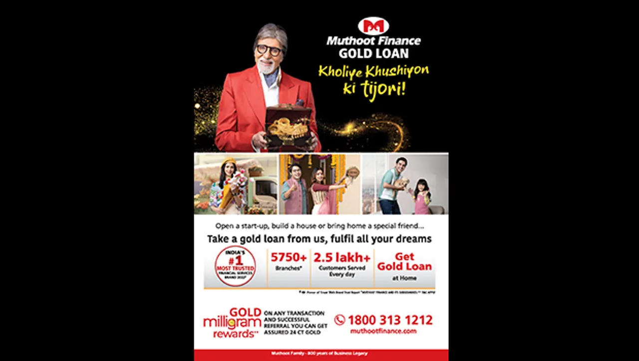 Amitabh Bachchan features in Muthoot Finance's 'Kholiye Khushiyon Ki Tijori!' campaign