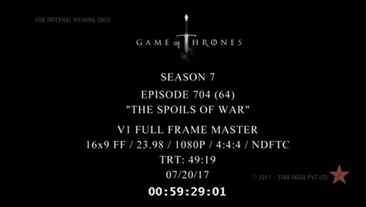 Game of Thrones leaked again, Star India takes responsibility