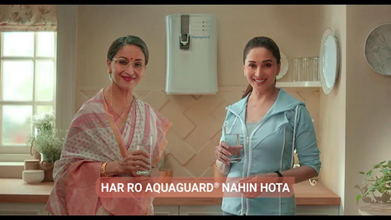 Aquaguard's 'Har Water Purifier Aquaguard Nahi Hota' campaign has Madhuri Dixit in a double role