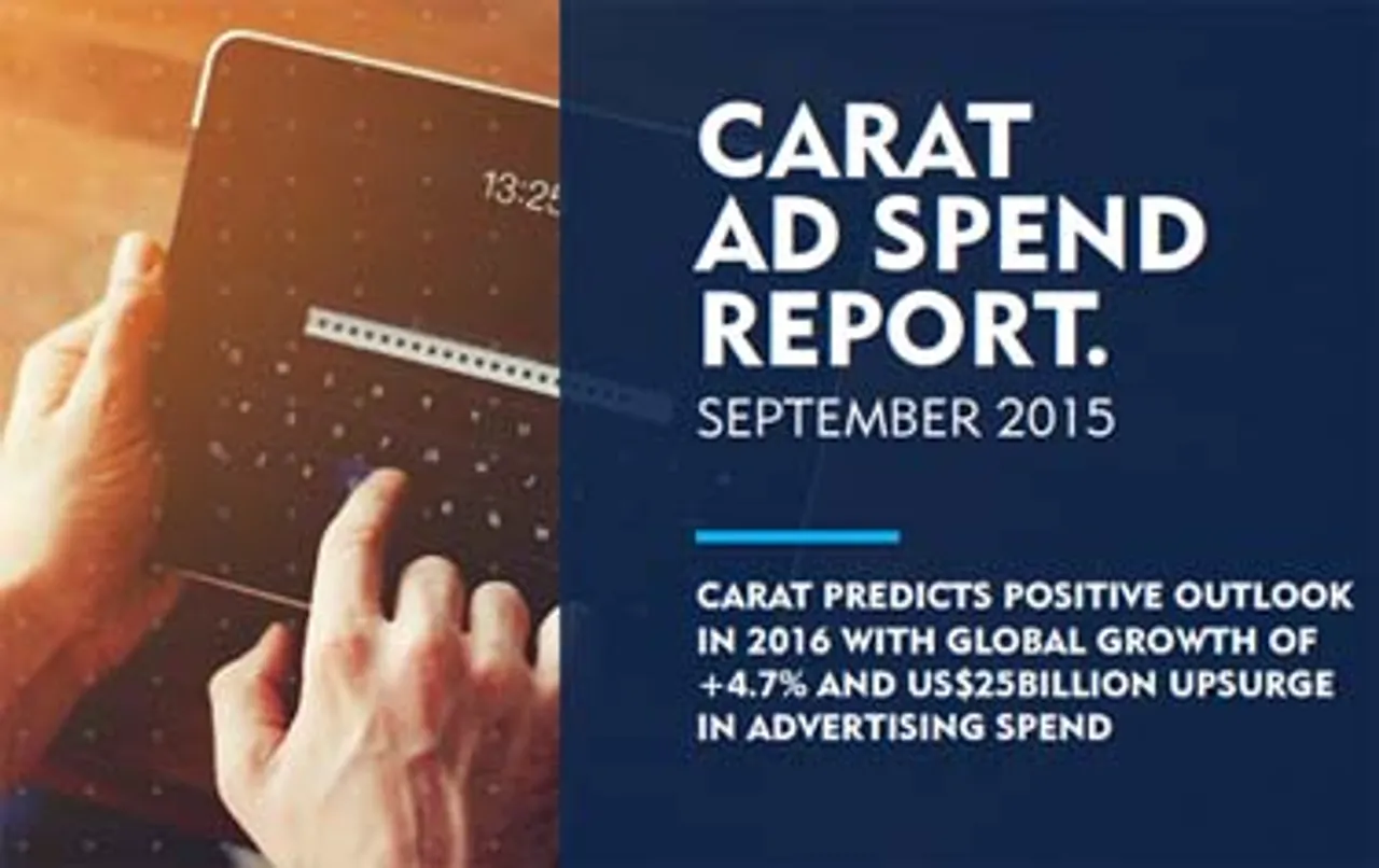 Carat pegs India's ad spend growth rate at 11% in 2015, 12% in 2016