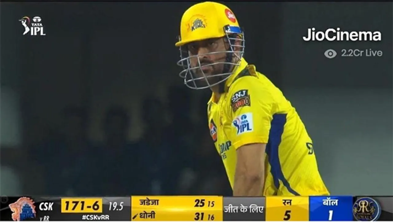 JioCinema smashes records, clocks 2.2 crore concurrent viewership in CSK vs RR clash