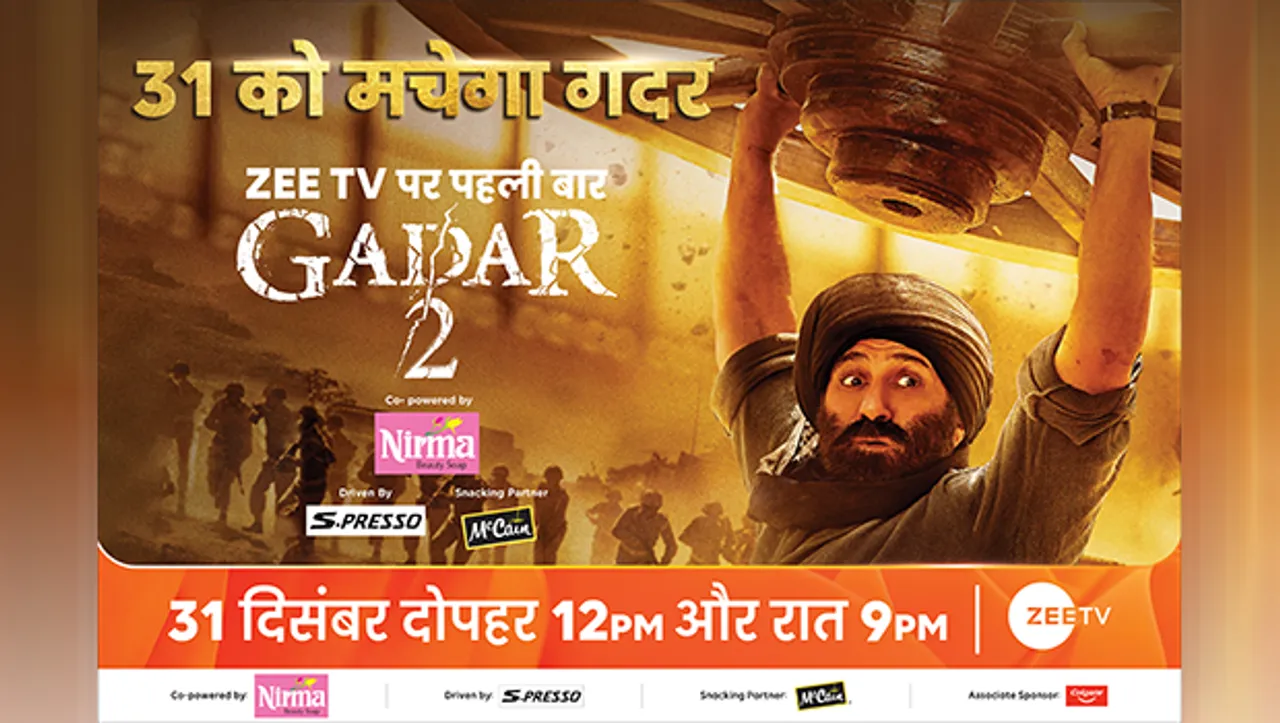 Zee TV to premiere 'Gadar 2' on December 31