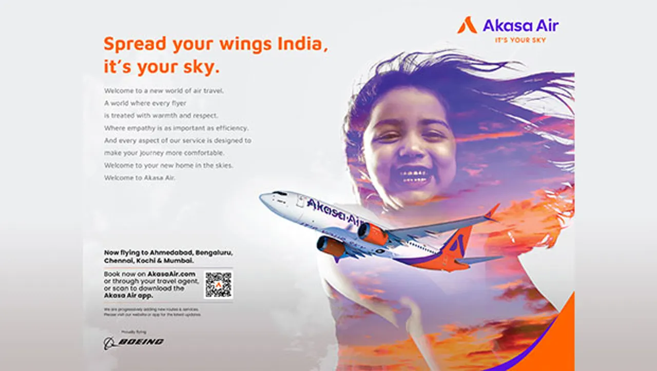 Akasa Air's 'It's Your Sky' campaign builds on its promise of offering a warm, dependable travel experience