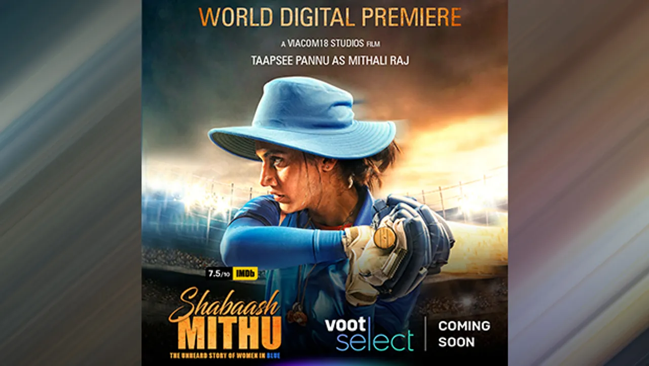 Voot Select to premiere 'Shabaash Mithu'- the film on the life of former Indian women's cricket captain Mithali Raj