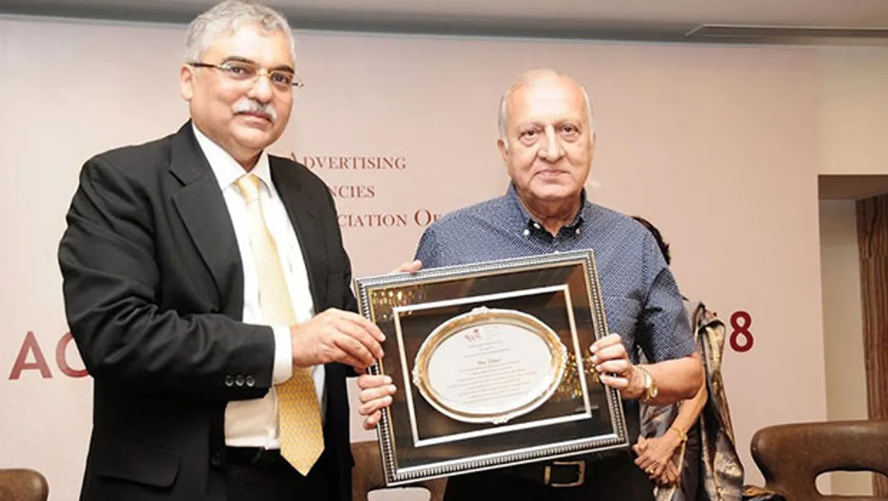 AAAI honours veteran adman Ram Sehgal with Lifetime Achievement Award 2018