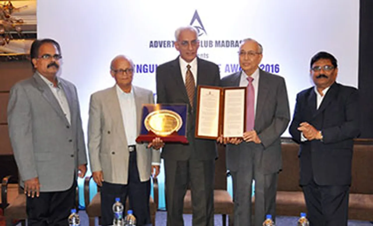 Srinivasan Swamy gets 'Distinguished Service Award' from Ad Club Madras