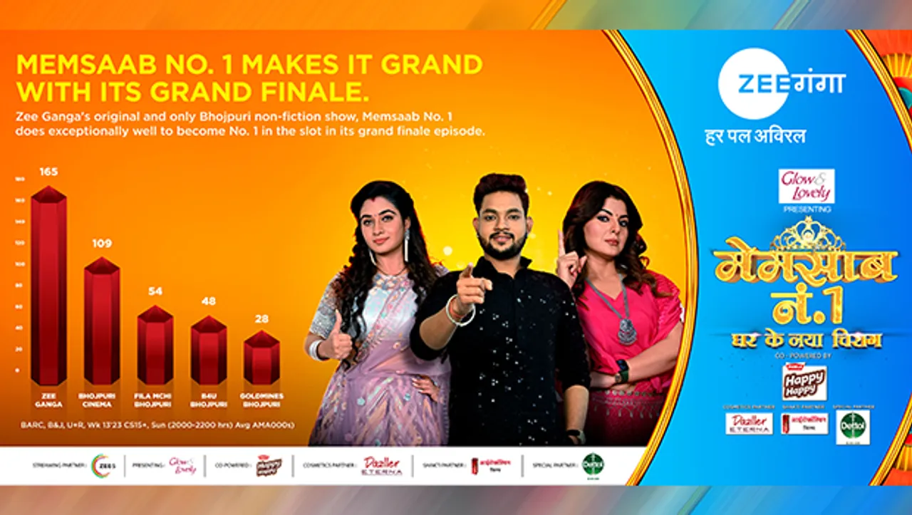 Zee Ganga's 'Memsaab No.1' finale records viewership growth of 71%, claims channel