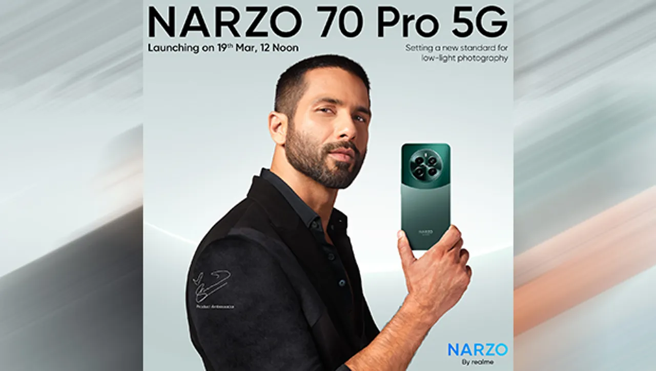 realme ropes in Shahid Kapoor as product ambassador for its upcoming Narzo 70 Pro 5G