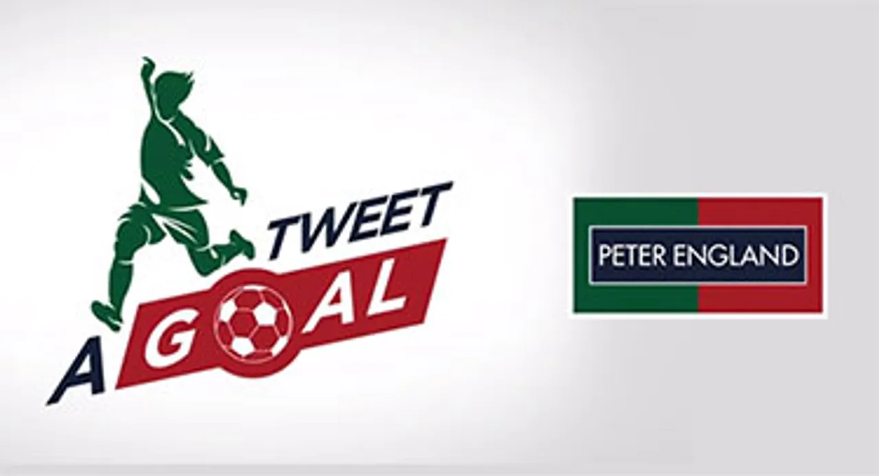Peter England scores with Twitter football