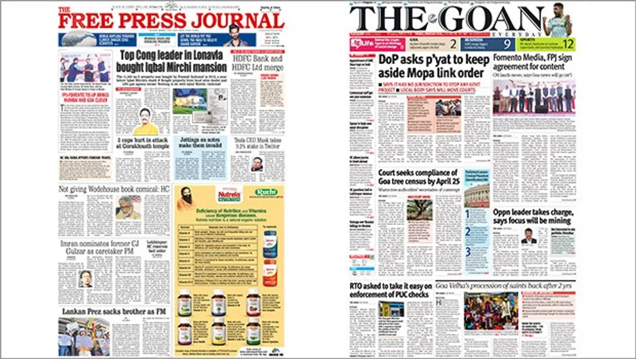 Free Press Journal signs news content sharing pact with Goa's Fomento Media