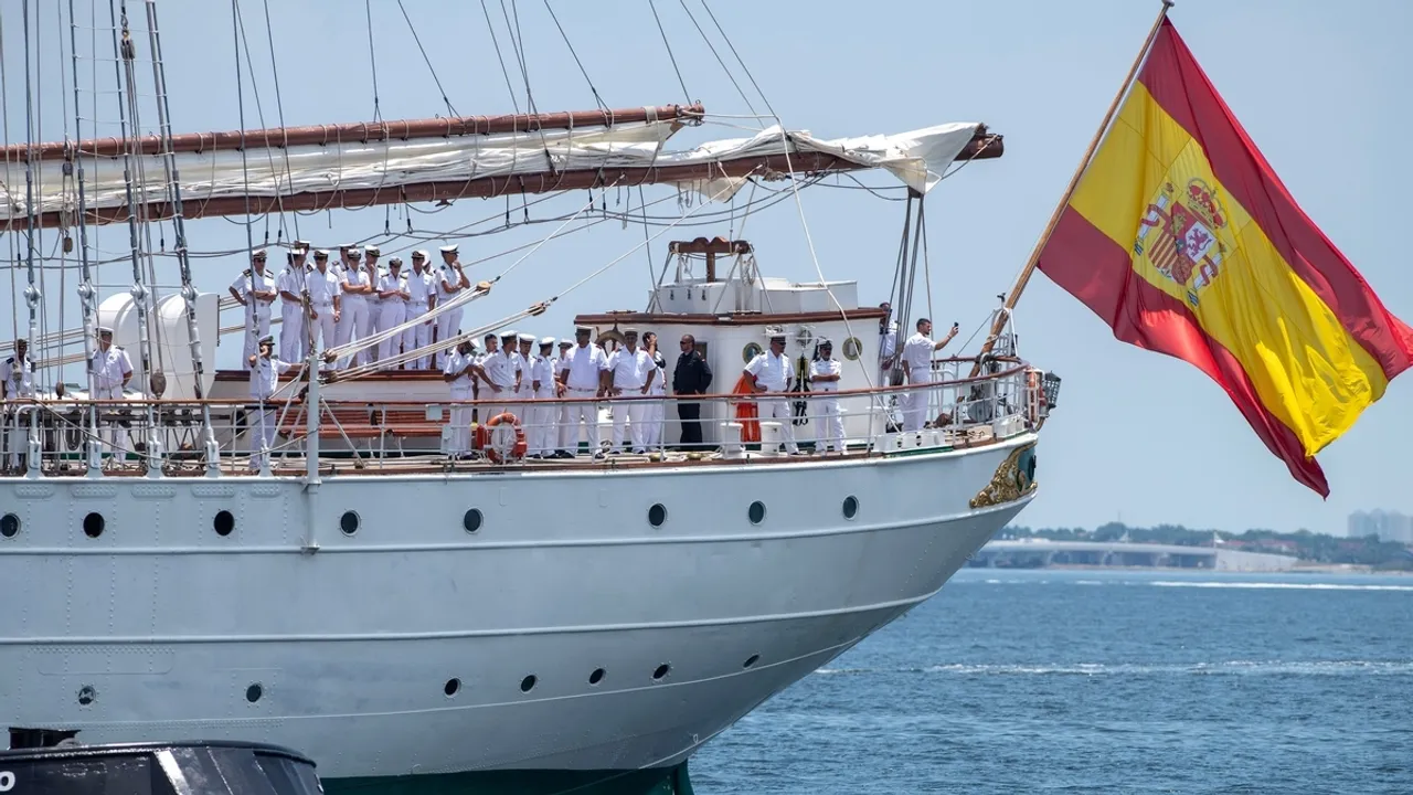 Spanish Navy's Juan Sebastián Elcano Sails to Dominican Republic for Diplomatic Mission