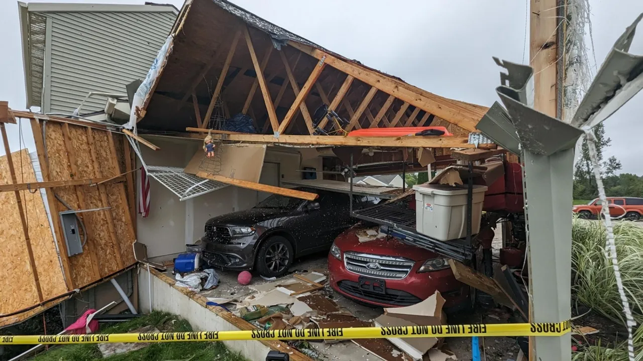 Tornado Strikes Grand Blanc, Michigan Damage Assessment Underway