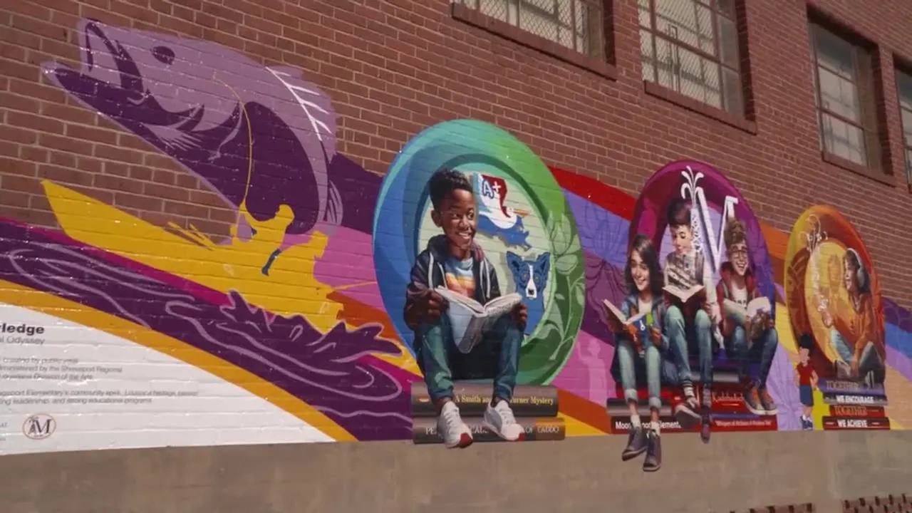 Mooringsport Elementary Unveils Inspiring 'Lakes of Knowledge' Mural by