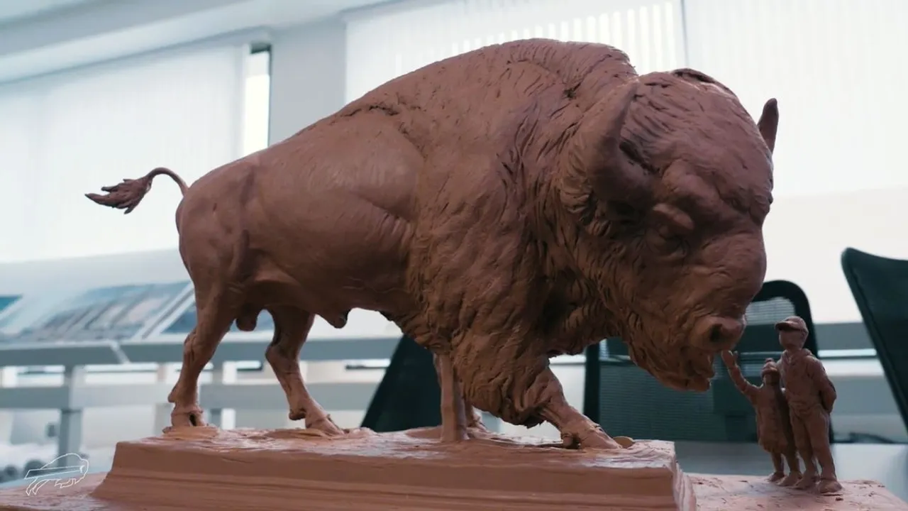 Buffalo Bills Unveil Massive 16-Foot Bison Statues for New Stadium, Igniting Fan Excitement