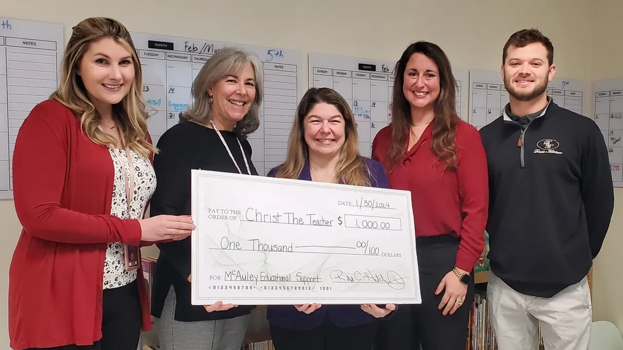 Matthews Children's Foundation Grants 1,000 to Christ the Teacher Catholic School's McAuley