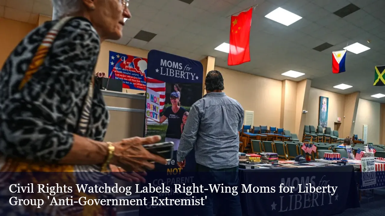 A right-wing “parents’ rights” group named Moms for Liberty listed as ‘anti-government’.
<br>
Image Credit: Giorgio Viera/Getty Images