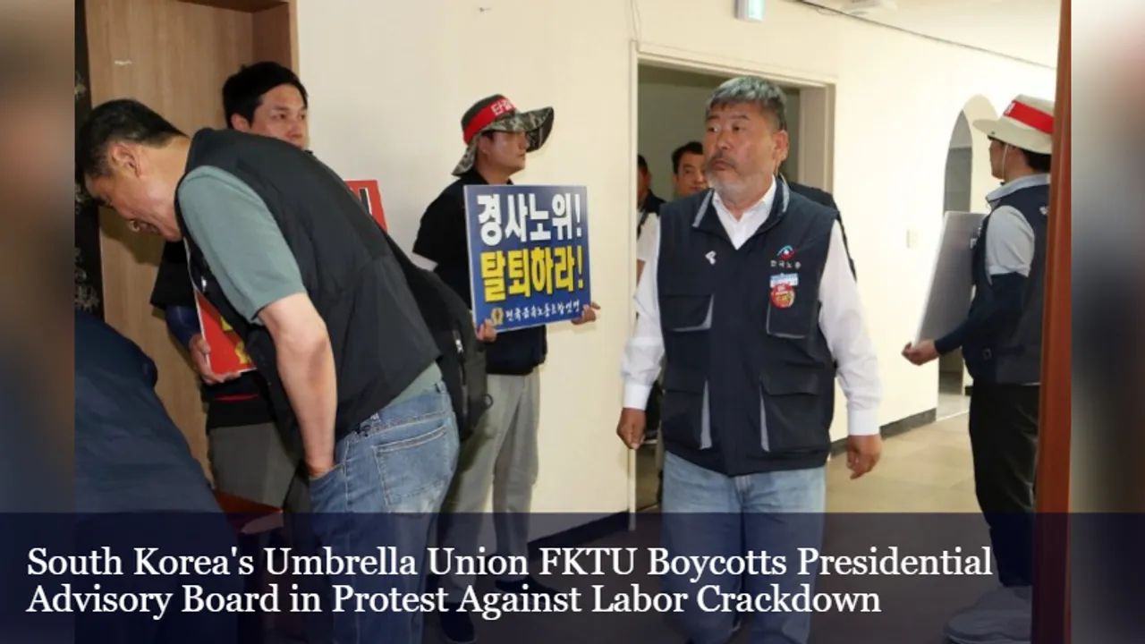 Umbrella Union FKTU Boycotts Presidential Advisory Board in Protest Against Labor Crackdown
<br>
Image Credit: Yonhap