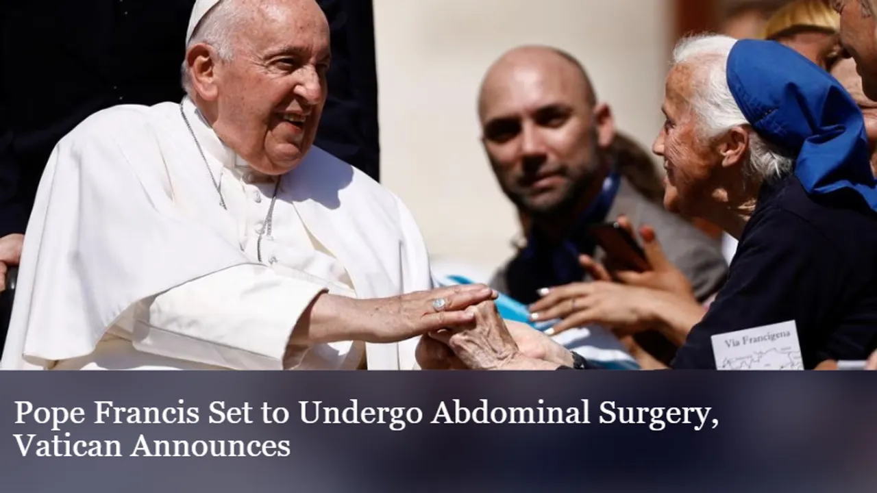 Pope Francis will be admitted to Rome's Gemelli hospital for the surgical procedure.
<br>
Image Credit: REUTERS