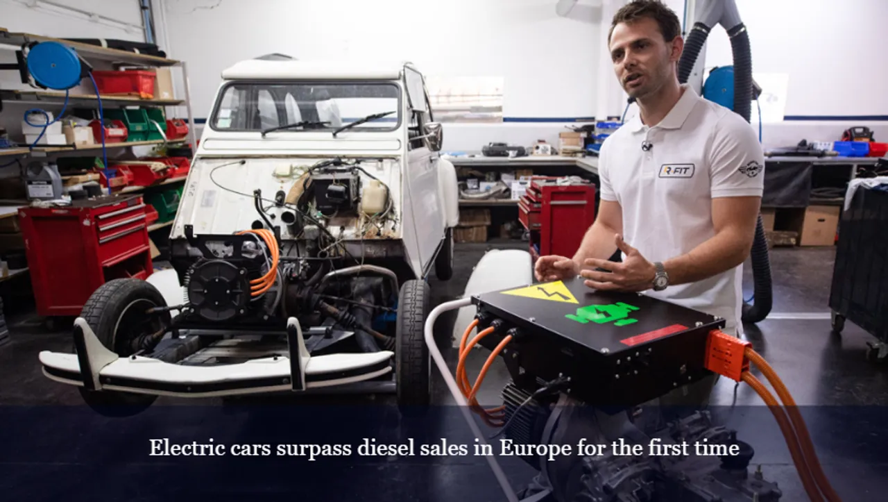 Electric cars surpass diesel sales in Europe for the first time