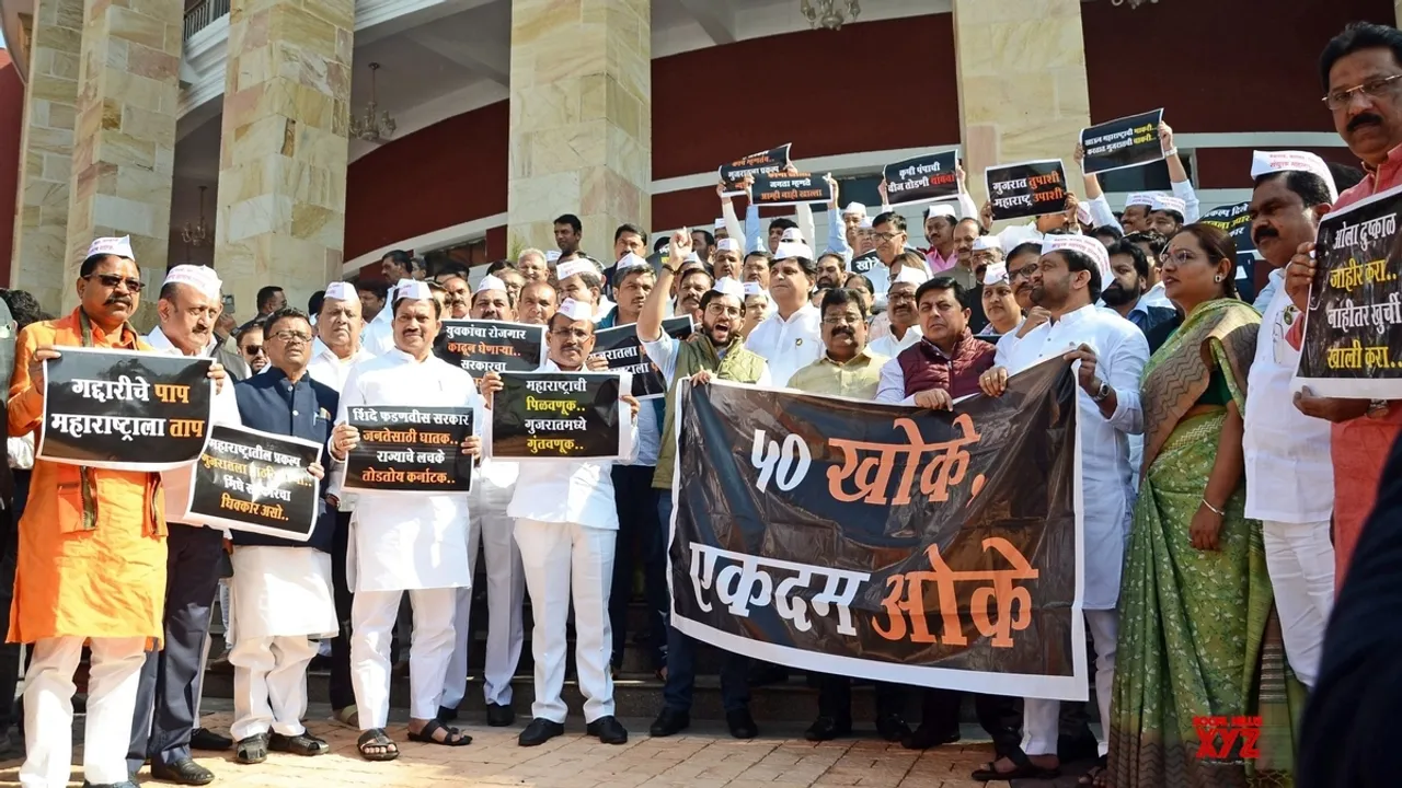 Opposition MLAs Voice Farmers' Struggles: A Protest at Vidhan Bhavan, Nagpur