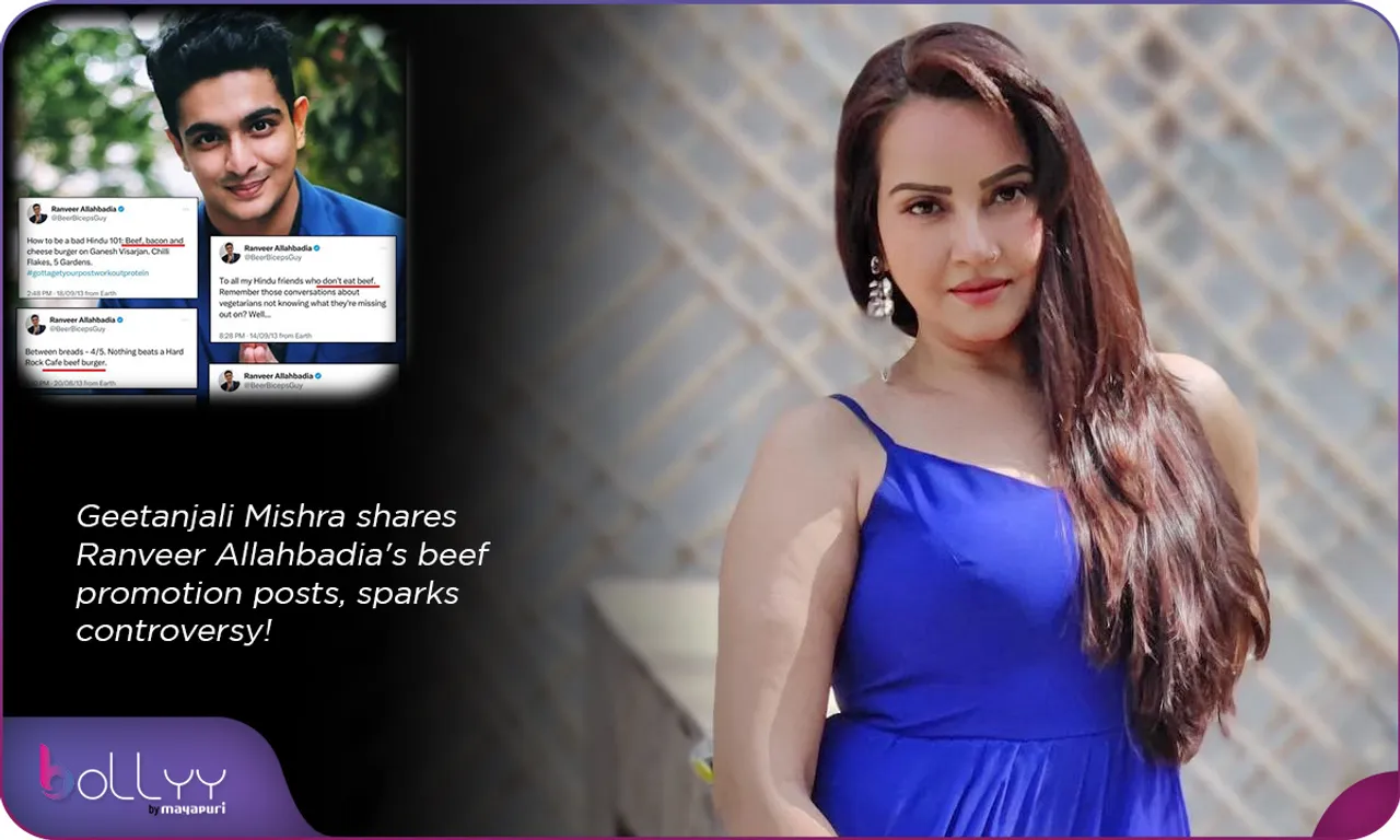 Ranveer Allahbadia Controversy Geetanjali Mishra shares Ranveer Allahbadia's beef promotion posts, sparks controversy!