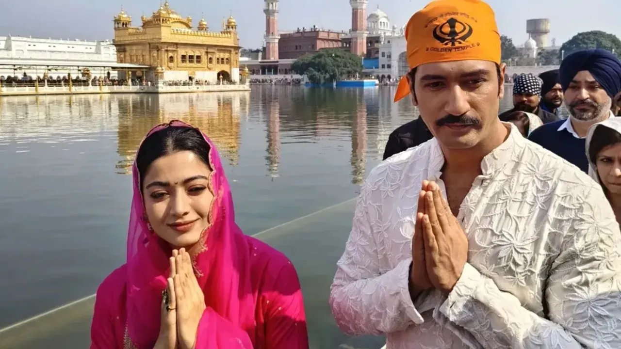 Chhaava Promotion Vicky and Rashmika Offer Prayers at Golden Temple Before Chhaava Release