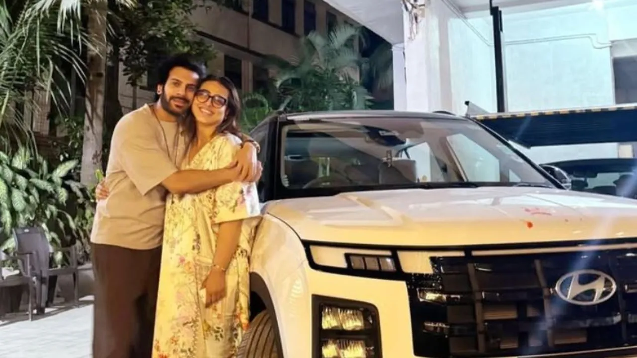 Shilpa Shirodkar Hugs Karan Veer Mehra, Congratulates Him on New Car Purchase