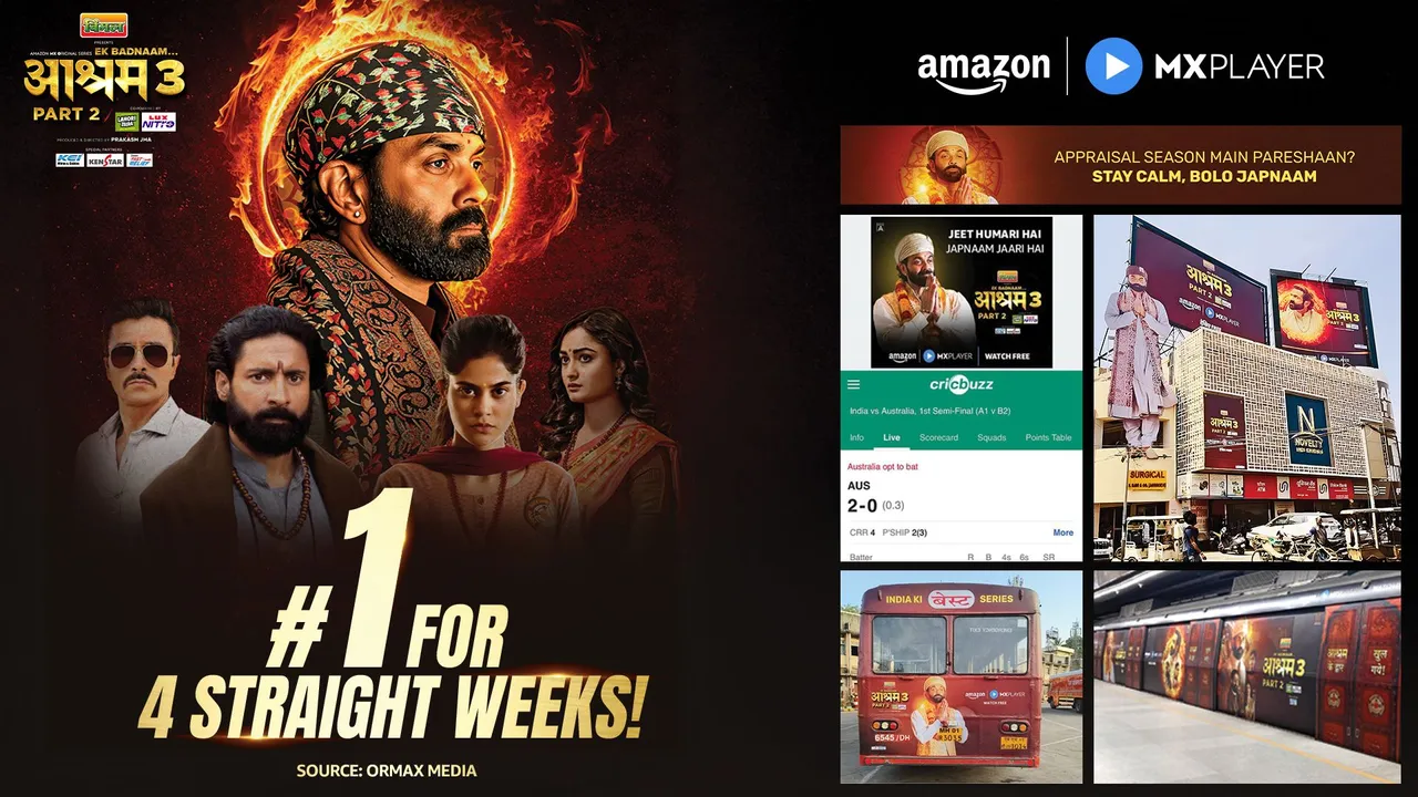 Amazon MX Player’s ‘Aashram’ Shatters Records as India’s Most-Watched Series!
