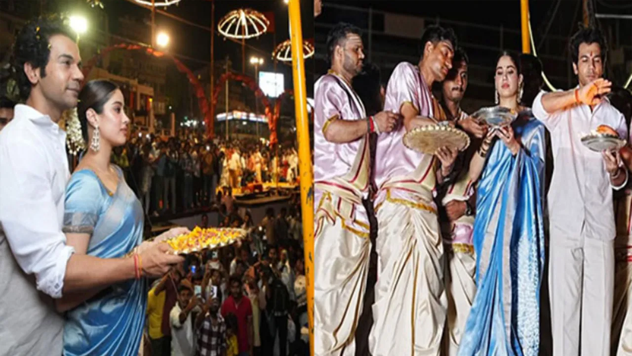 Rajkummar and Janhvi took the blessings of Mother Ganga in Varanasi