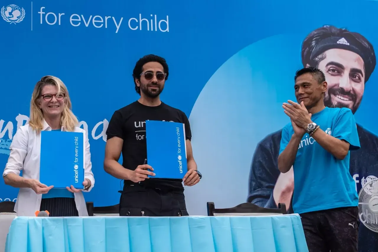 Bollywood Star Visits UNICEF HQ, Shoots Global Immunisation Campaign