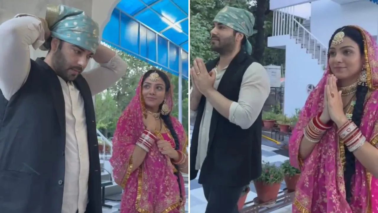 Kinshuk Mahajan & Neha Rana Seek Blessings for 'Megha Barsenge'