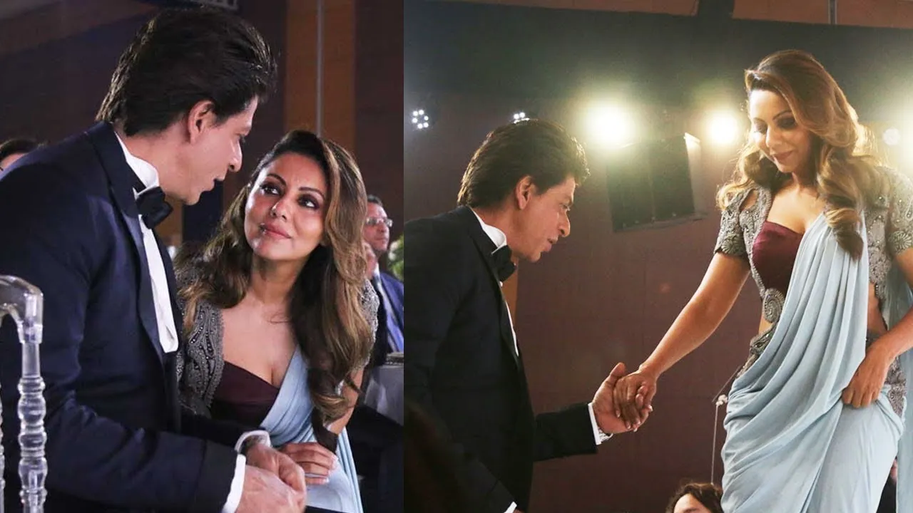 Shah Rukh Khan's reaction when Gauri Khan dedicates her first award to him, is what love is all about!