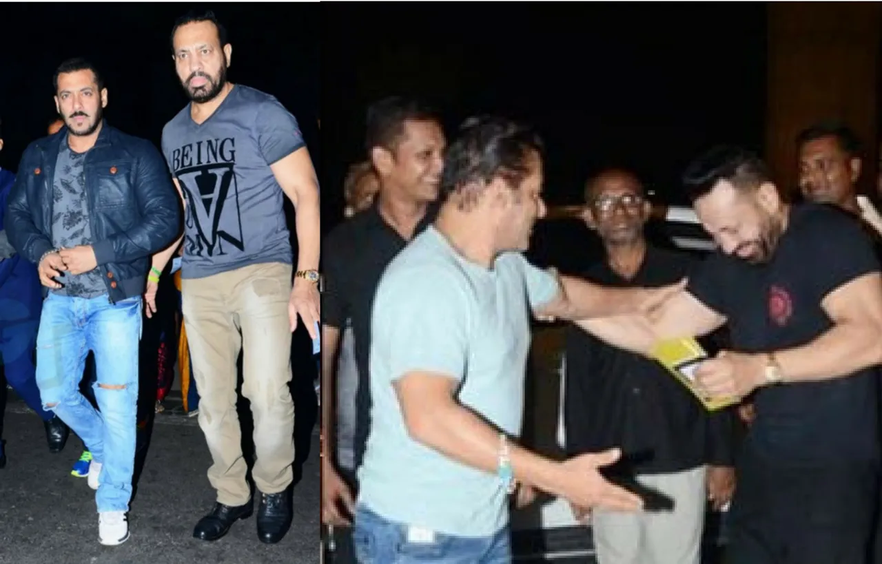 SALMAN KHAN AND HIS BODYGUARD SHERA HAVE A HILARIOUS MOMENT IN PUBLIC