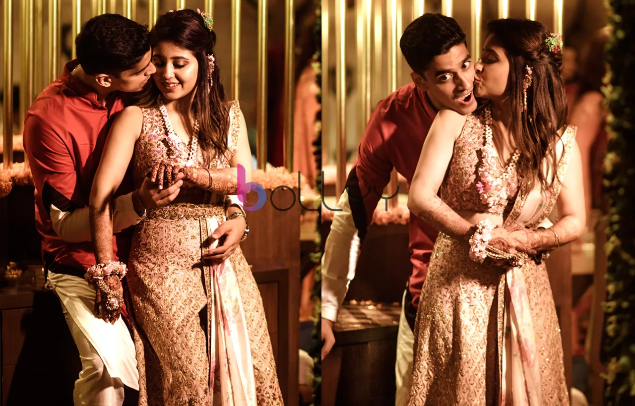 These pictures of Shweta Tripathi and Chaitanya Sharma from their ring ceremony are the definition of adorable !
