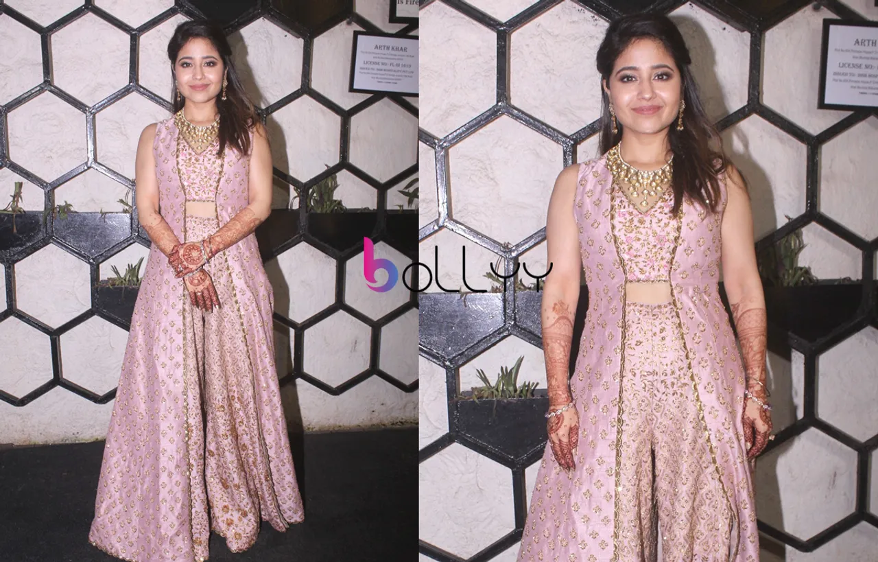 Shweta looks gorgeous in this pink sharara by SVA !