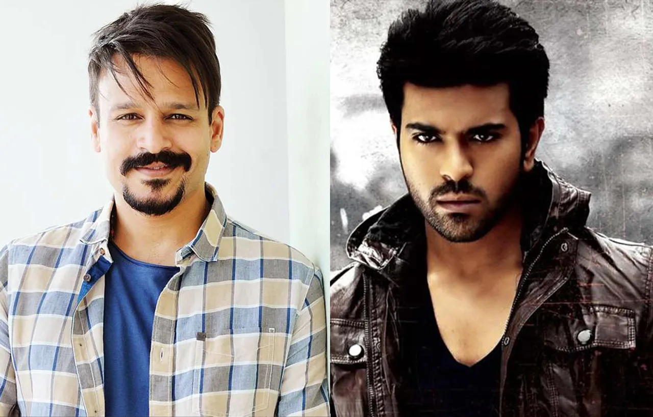 Vivek aanand Oberoi and Ram Charan bond over football on the sets 