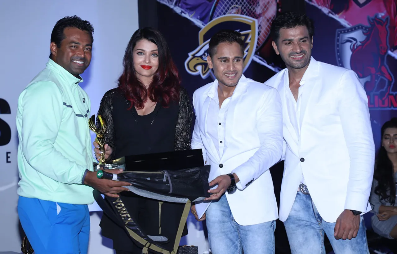 Aishwarya Rai Bachchan  and Leander Paes inaugurate Kunal Thakkur & Mrunal Jain's Tennis Premier League