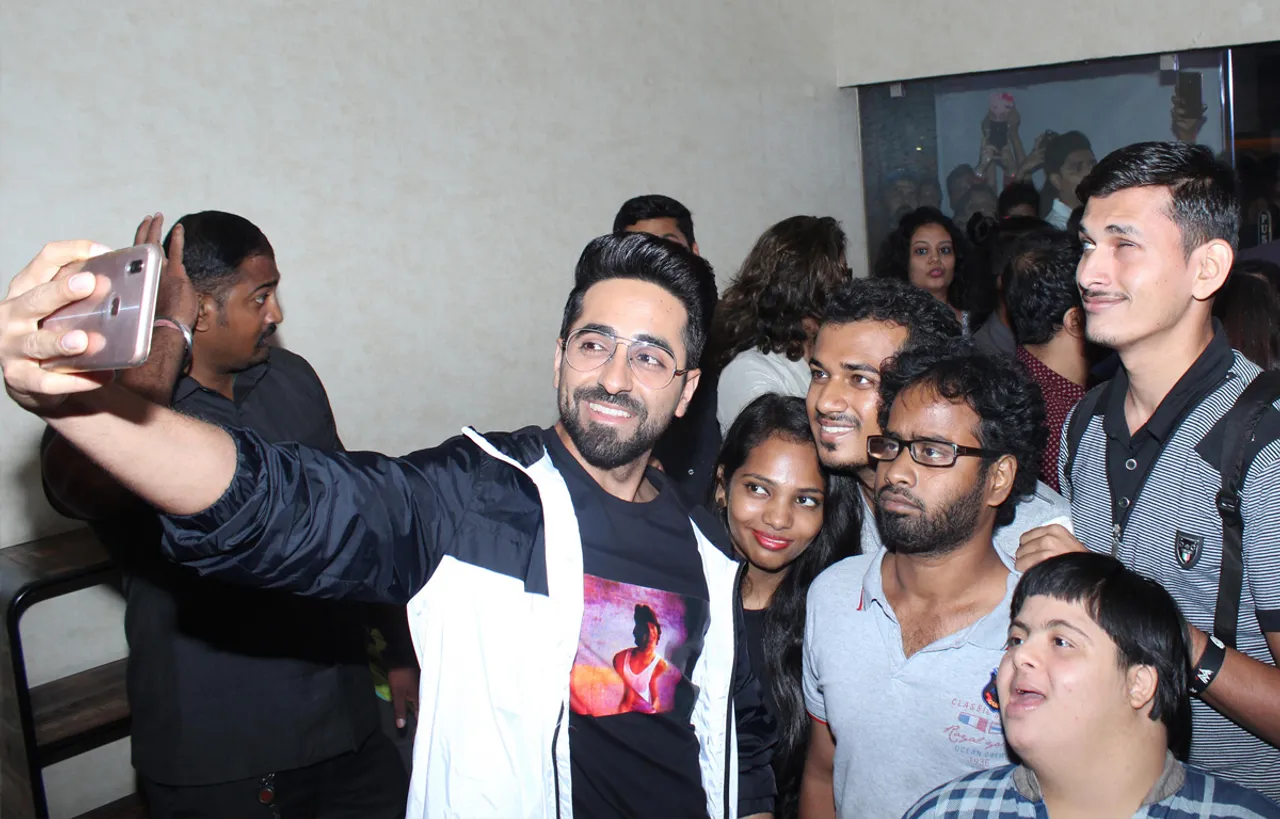 An overwhelmed Ayushmann Khurrana visited Carnival Cinemas to see public reaction