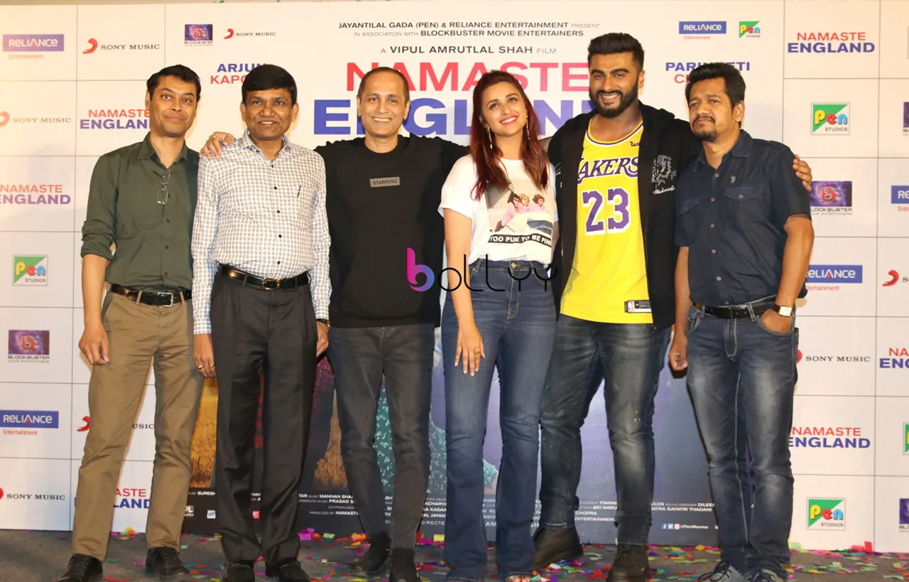 Bollywood actors Arjun Kapoor and Parineeti Chopra during the song launch of upcoming Hindi film ‘Namaste England’