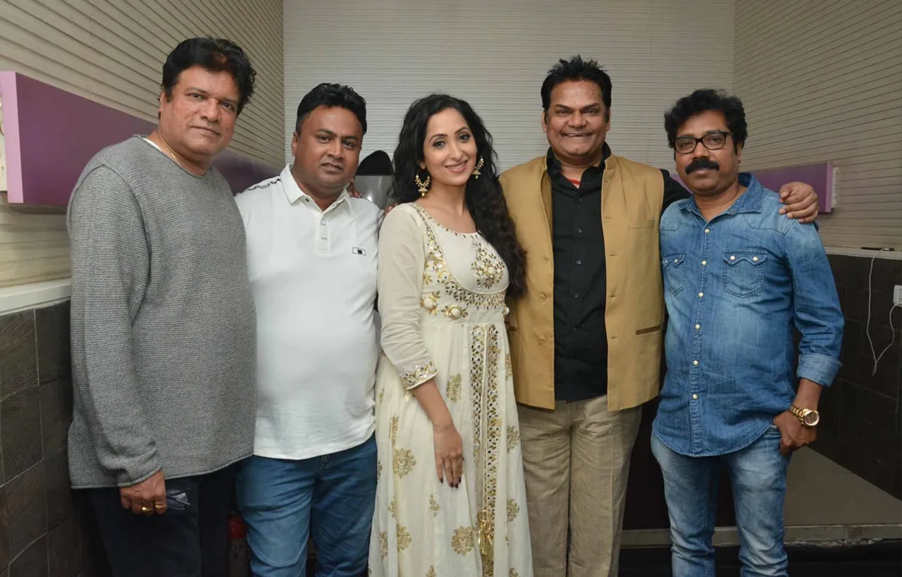 Actor Rajesh Sharma, Rahul Bagga And Nancy Thakkar Promoting “Facebook Wala Pyar”