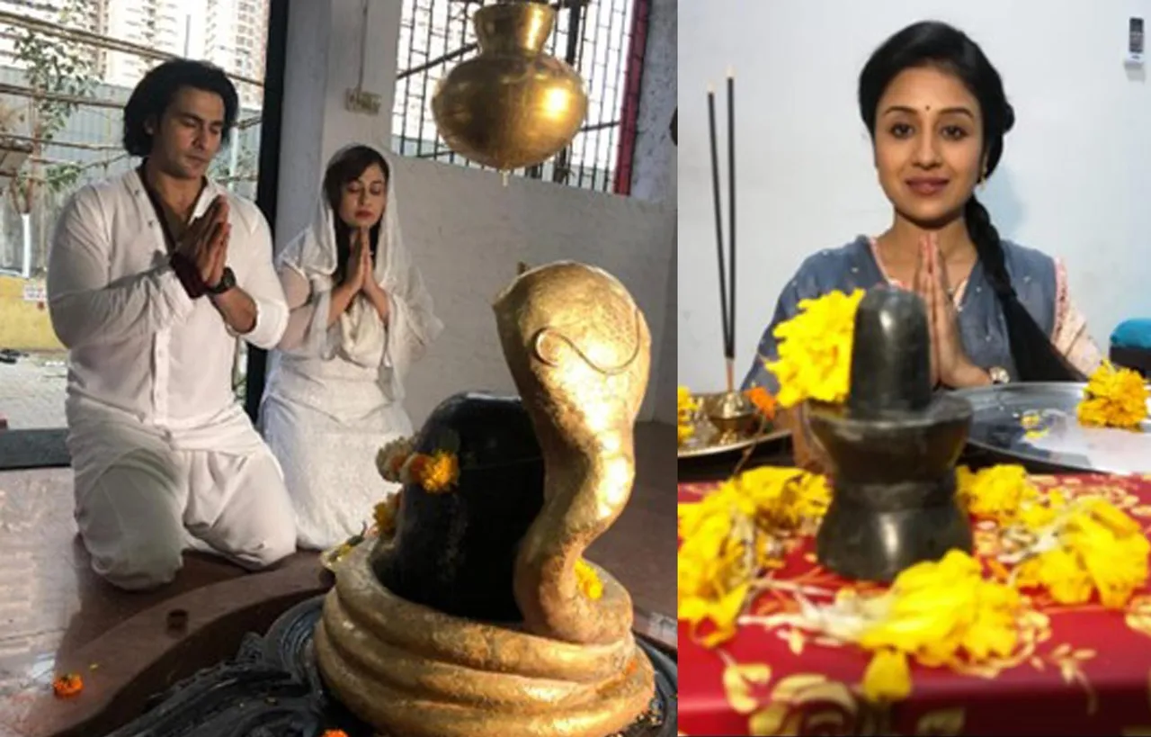 Sony Entertainment Television Actors Doing Pooja On The Occasion Of Mahashivratri