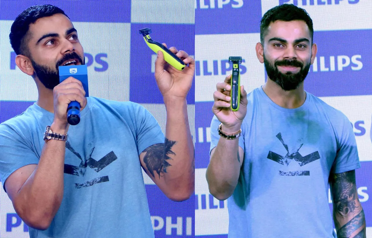 Virat Kohli launch latest Men's Grooming Product by Phillips in Mumbai