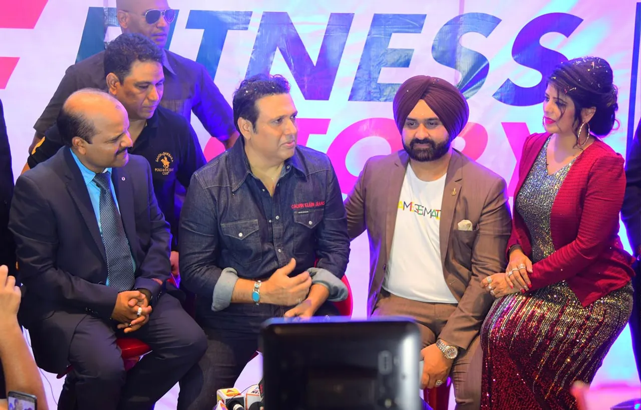 Mr. Deepak Pathak(co-founder_Fitness Factory), Mr. Govinda (Super Star), Mr. Jatinder Singh Monga(Co- Founder_Fitness Factory & ProSlim), Mrs. Meena Luhadiya(Co-Founder_Proslim) (1)