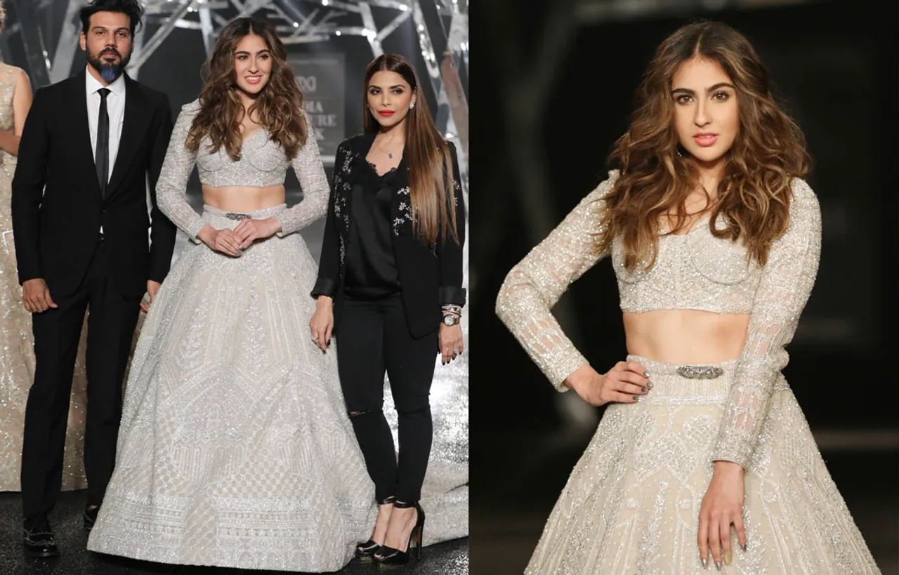 Falguni Shane Peacock with Sara Ali Khan presents Bonjour Amer At FDCI India Couture Week 2019