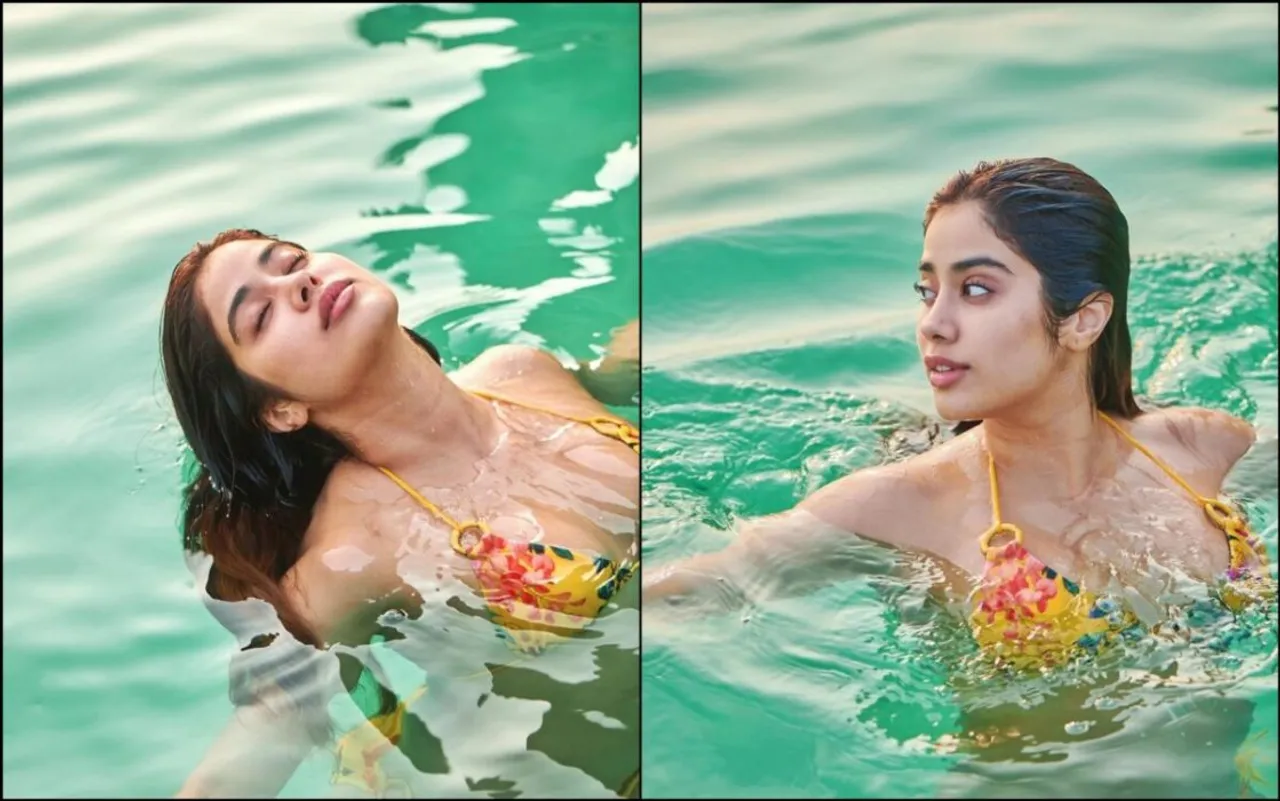 Actress Janhvi Kapoor shared her hot bikini photos