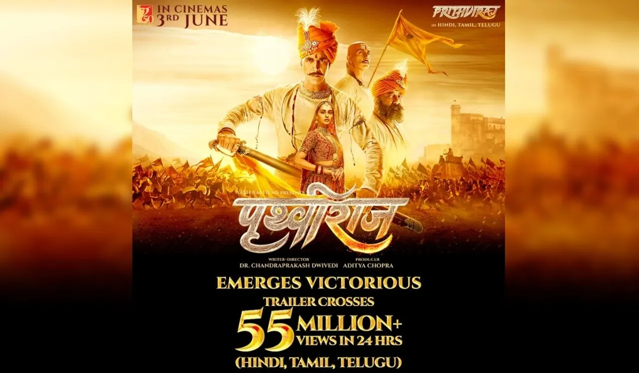 Prithviraj Emerges Victorious, Trailer Clocks 55+ Million Views in 24 Hours