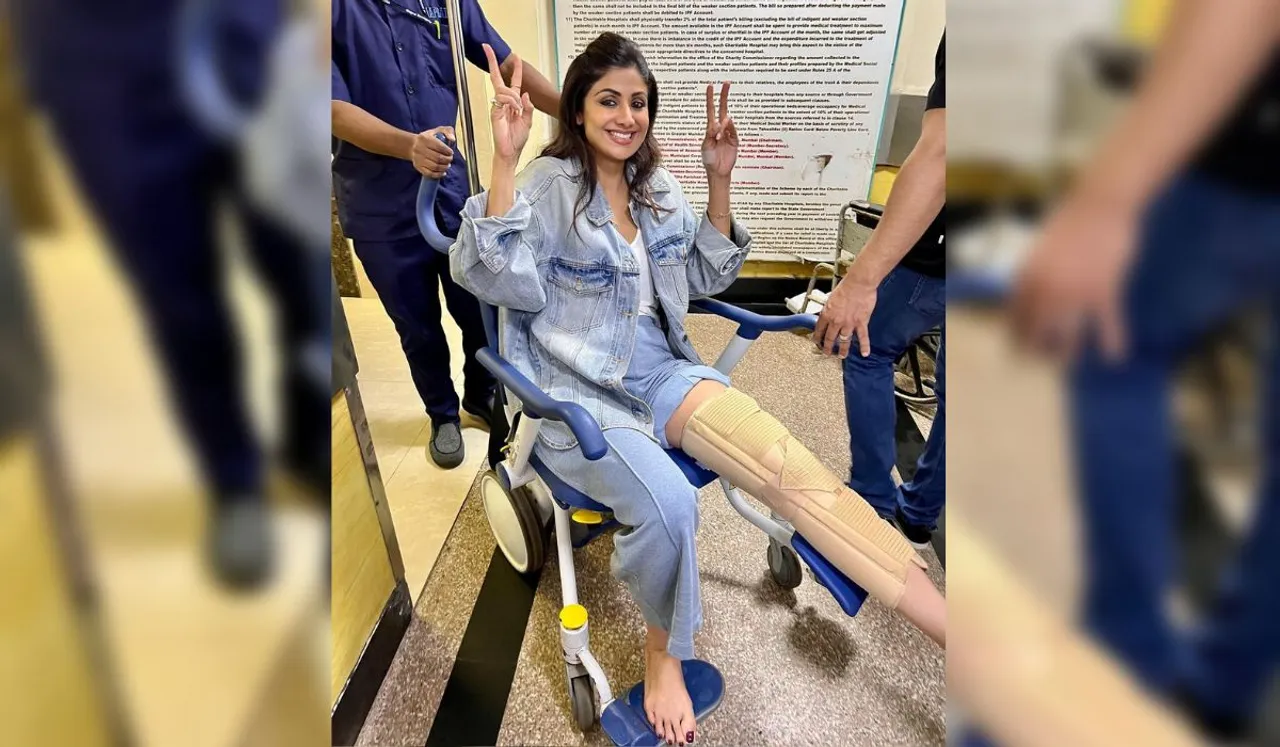 Actress Shilpa Shetty broke her own leg