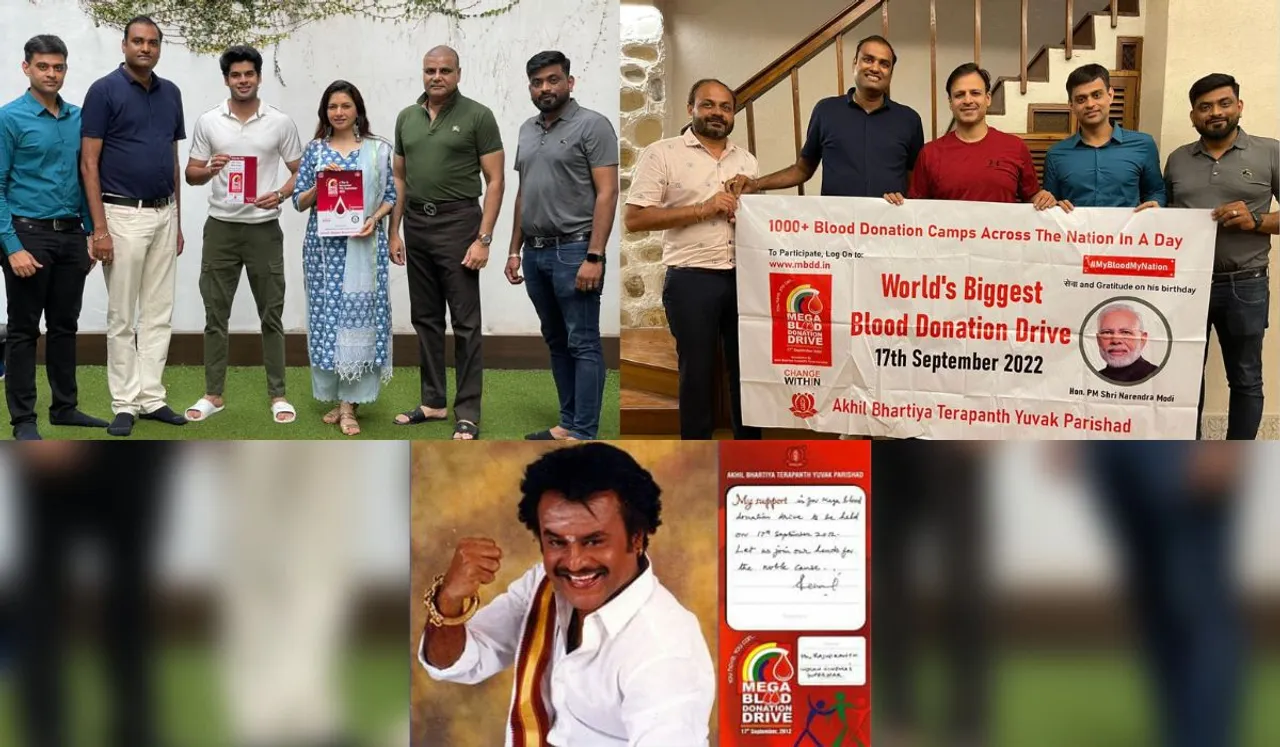 Rajinikant, Vivek Oberoi and other bollywood celebs support ABTYP's mega blood donation drive across India on Prime Minister Narendra Modi's birthday!