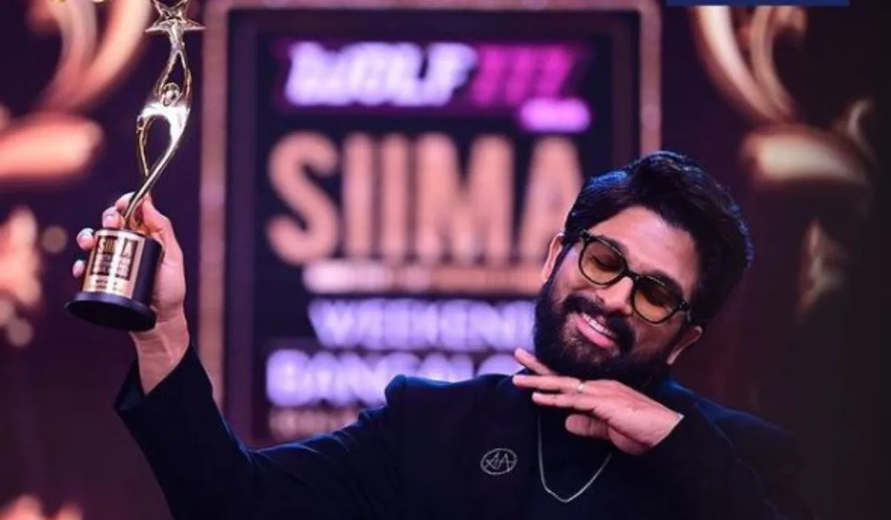 Allu Arjun receives the best actor award in PushpaRaj style while Pushpa: The Rise wins it all with best film, Best director among several other awards at SIIMA